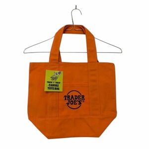Trader Joe's Trick-or-Treat Mini Canvas Tote Bag in orange